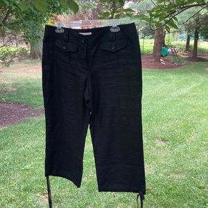 Michael Kors black linen capris size 10
